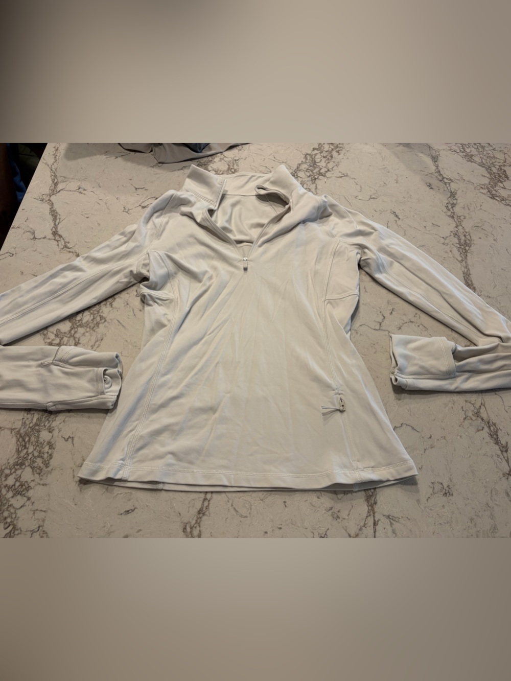 Lululemon White Long Sleeve Quarter-Zip Athletic Top